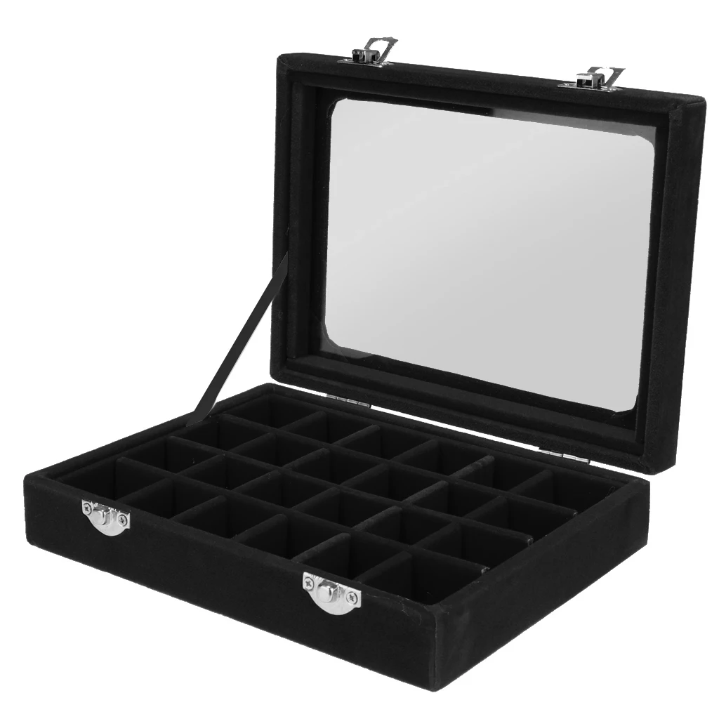 Wooden Velvet Jewelry Necklace Rings Earrings Storage Display Box Case Organizer Gift