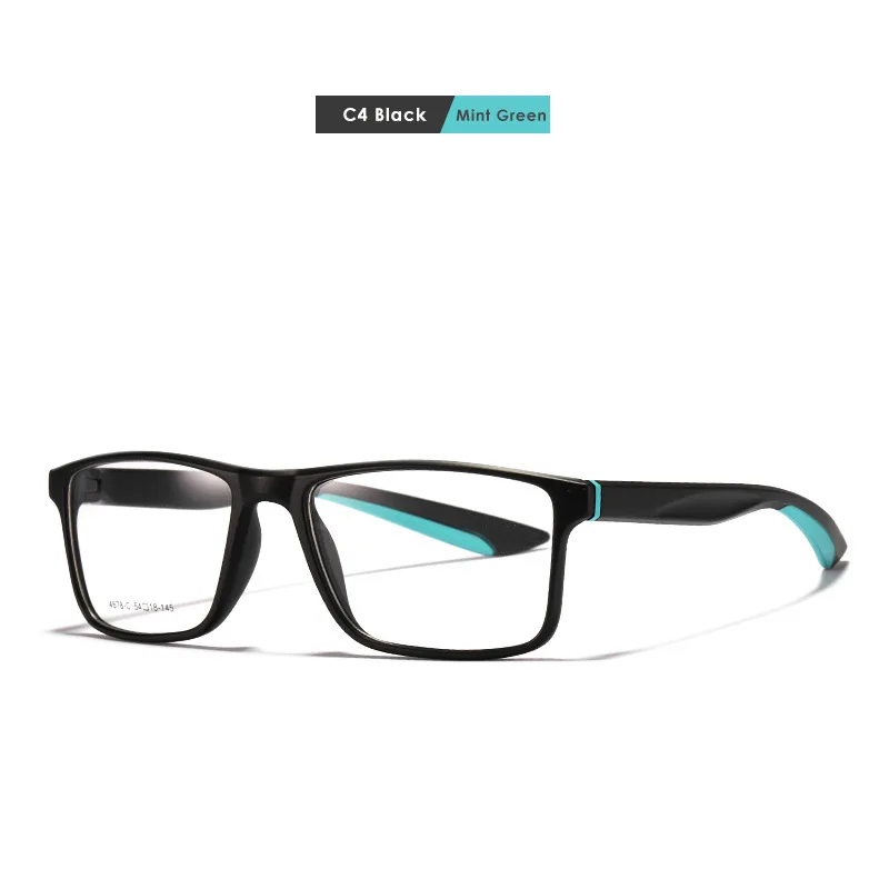 Zerosun очки оправа для мужчин TR90 спортивные очки мужские очки для рецепта ультра-светильник очки с прозрачными линзами Мода - Цвет оправы: black cyan