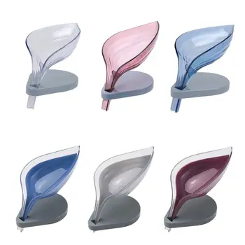 

Leaf Shape Soap Box Self Draining Soap Holder Leafology Decorative Drainage M6CE