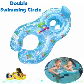 

Mother Child Inflatable Ring Swimming Circle Baby Float Double Swimming Pool Accessories Inflatable Wheels Swimtrainer Ci