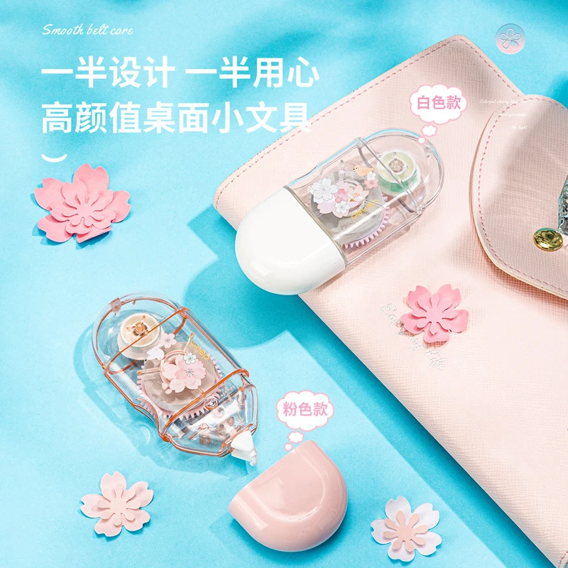 Cherry Blossoms Portable Correction Tape Kawaii White for Promotional Gift Stationery Student Prize School Office Supply correction tape