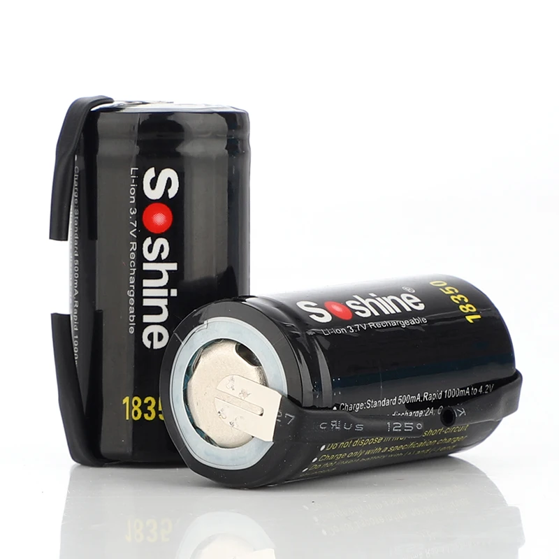 Original Soshine 3.7V 18350 Rechargeable Li-ion 1000mAh For Battery+ Holder Case | Электроника