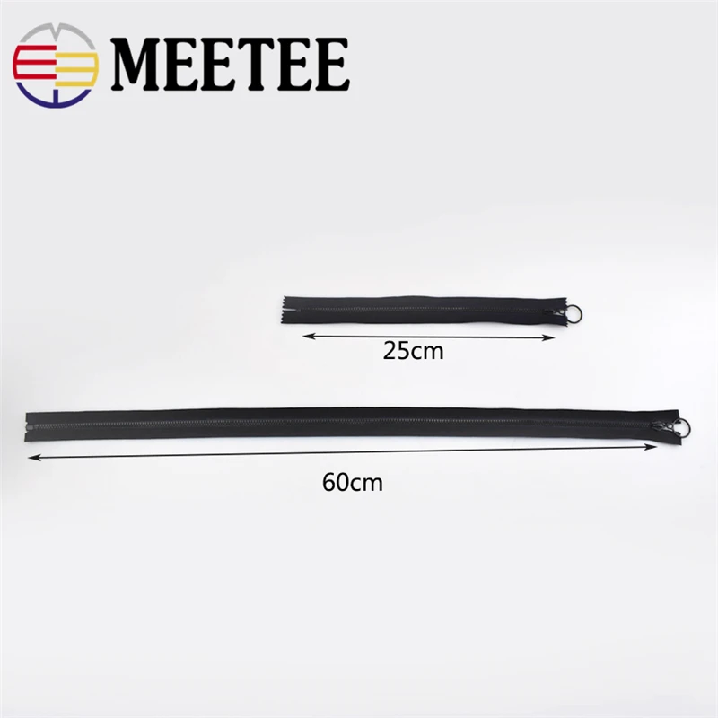 10 шт Meetee 3 # смоляные молнии закрытые 25 см открытые 60 кольцевые съемные для сумок