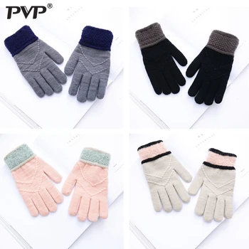 

2019 Winter Touch Screen Gloves Women Men Warm Stretch Knit Mittens Imitation Wool Full Finger Guantes Female Crochet Thicken