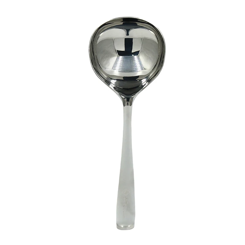 as picture Stainless Steel Round Soup Spoon Long Handle Honey Teaspoon Stirring Serving Spoons Tableware Kitchen Utensil - Цвет: as picture