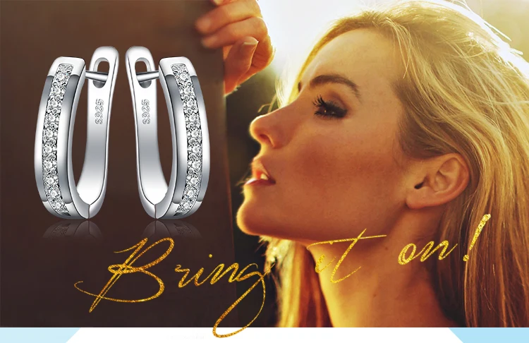 Jewelrypalace кубического циркония Юбилей канала Набор Вечность клип на Серьги 925 стерлингов Серебряные ювелирные изделия Модные украшения