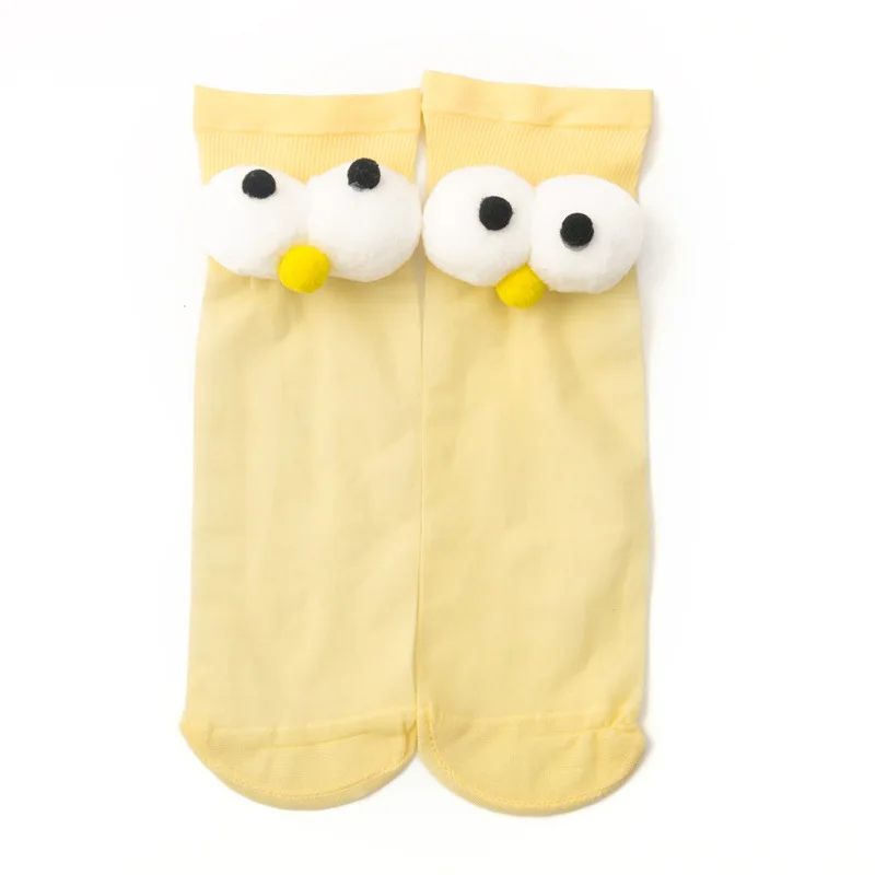 1 Pair of Socks With Big Eyes Thin, Breathable, Solid Color, Front and Back, Personality Cute Cartoon Straight Parent-Child Sock - Цвет: 04