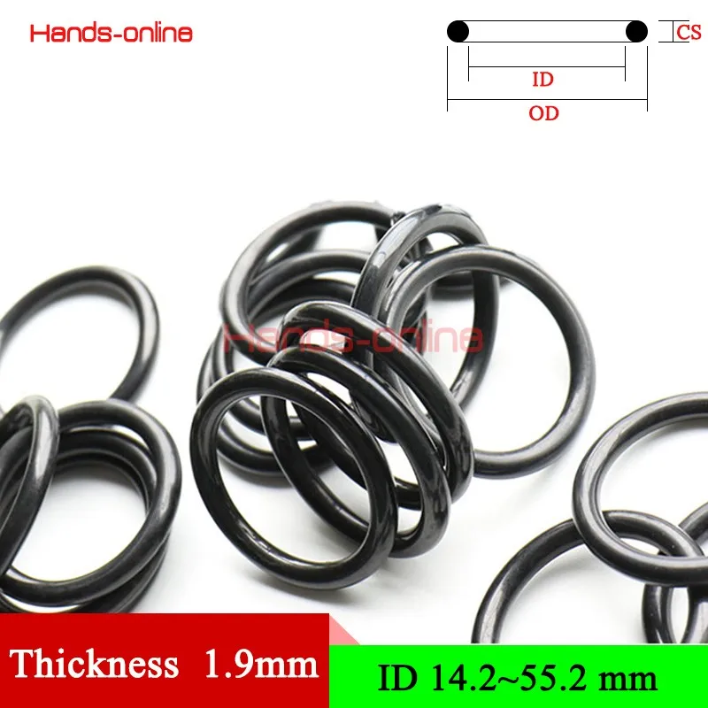 

Thickness/CS 1.9mm/0.075in Rubber Ring NBR Sealing O Ring O-Ring Seal Gasket Oil Washer Gaskets ID 14.2-55.2mm