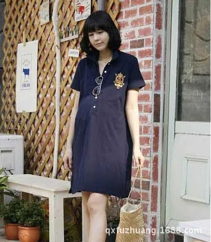 

Maternity Clothes Korean-style Maternity Dress Pregnant Women Skirt Long-sleeved Dress Delicacy Embroidered Maternity Dress 1208