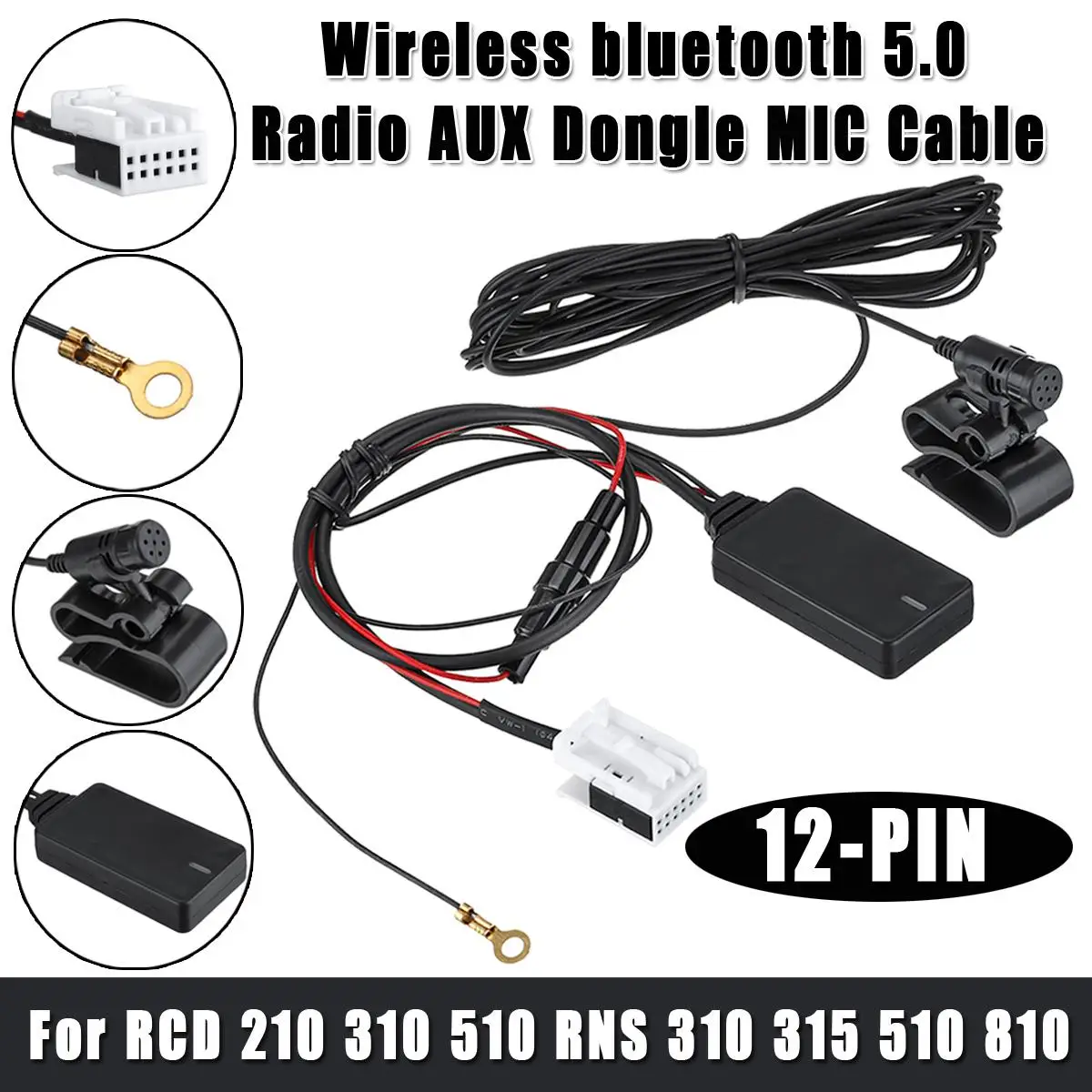 12Pin автомобильное радио AUX Dongle MIC для VW SKODA RCD 210 310 510 RNS 315 810 | Автомобили и мотоциклы