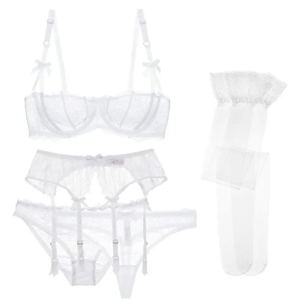 Bras Garters Panties Thongs Stockings Underwear Set 5 pcs