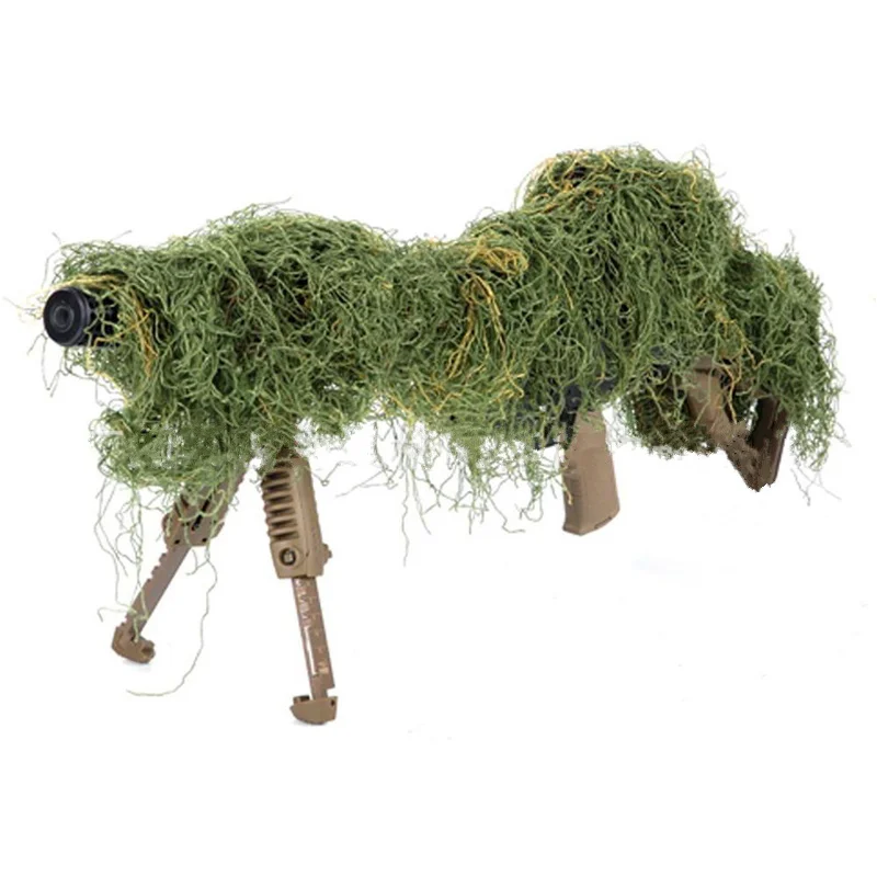 

1.2M Airsoft Hunting Blind Ropes Camouflage Ghillie Suit Accessories Elastic Synthetic Fiber Mlitary CS Hunting Blind Gun Wraps