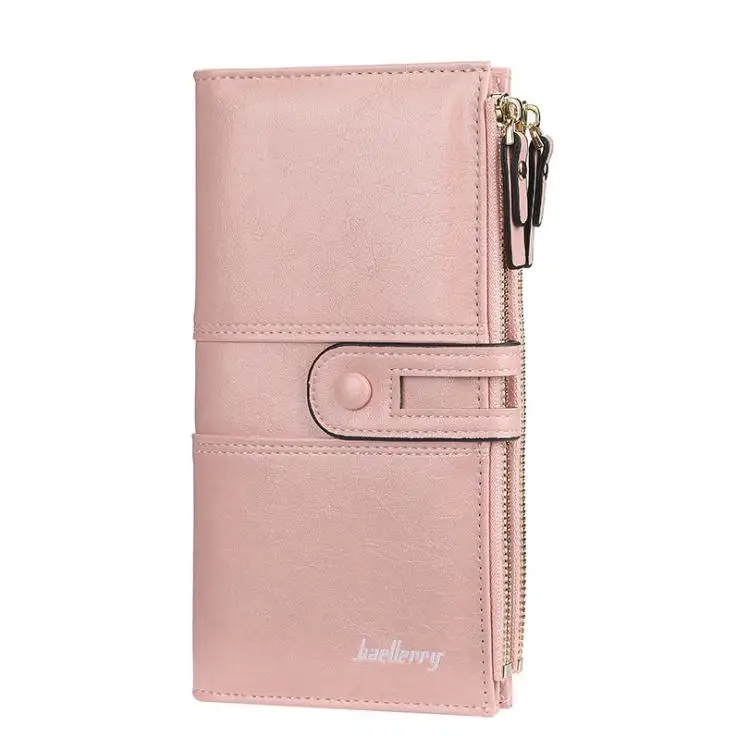 Baellerry женский кошелек Длинная версия большой емкости с пряжкой на молнии женский клатч модный кошелек с несколькими картами - Цвет: Pink