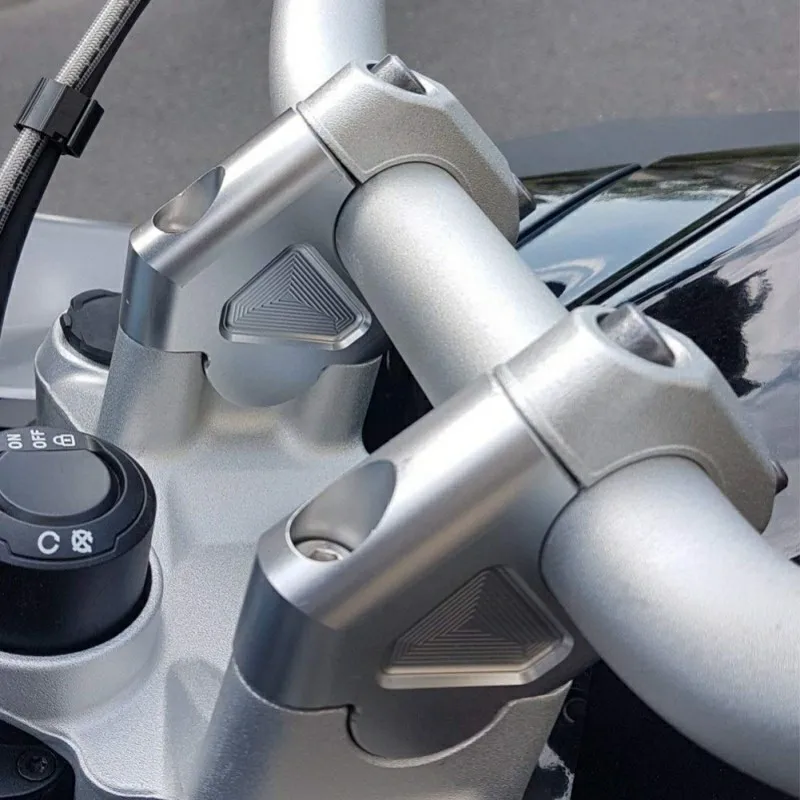 New 2PCS Adjustable Motorcycle Handlebar Riser Clamp Back Move Mount Silver