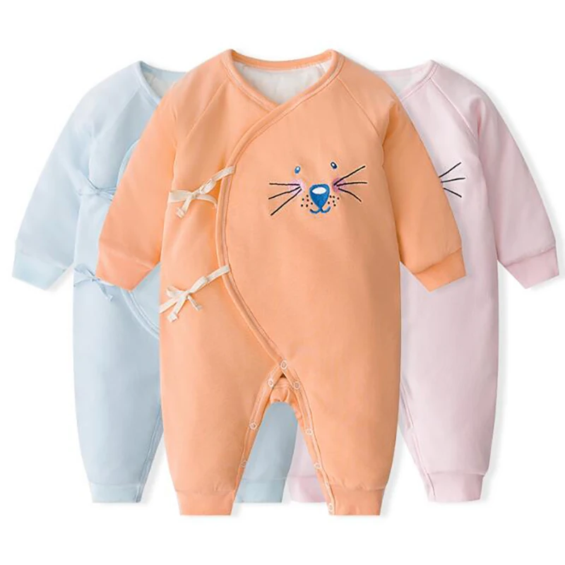 Baby Winter Clothes rompers Onesies Embroidered Jumpsuit Thicken Boy Girl Romper clothing Warm Cotton YKQ063