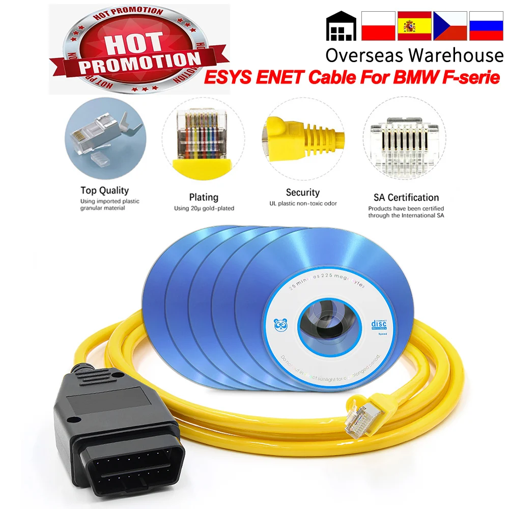 

ESYS ENET Cable For BMW F-serie Refresh Hidden Data E-SYS ICOM Coding ECU Programmer OBD2 OBD Scanner Car Diagnostic Auto Tool