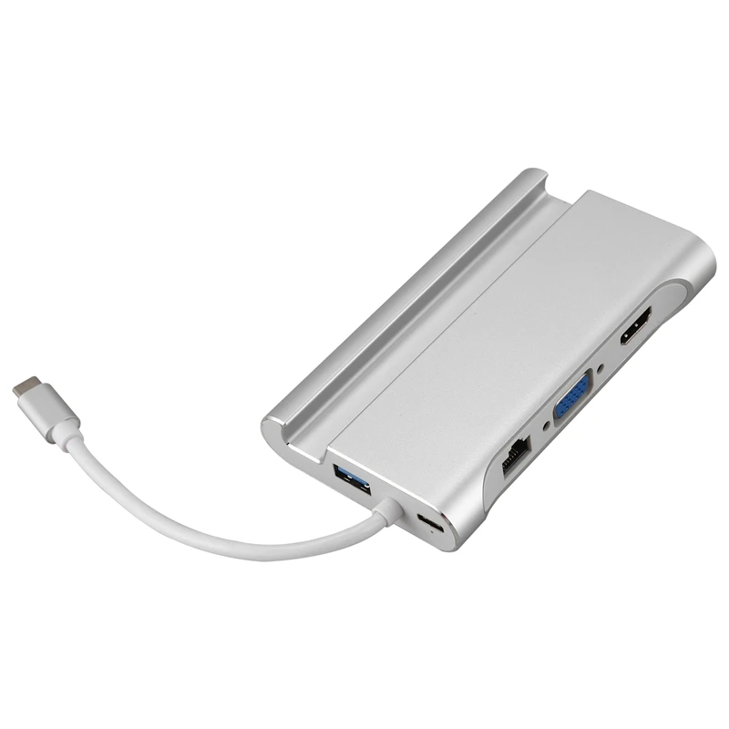 Адаптер конвертер с разъемом Type C Thunderbolt 3 to Lan HDMI USB3.0 VGA для зарядки Samsung S8 Huawei P20 Mate