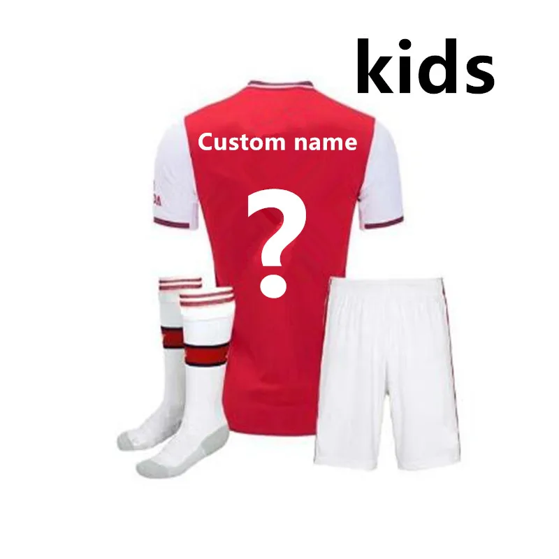 19/20 футбольная рубашка «Arsenal», Детский комплект OZIL, домашняя красная футбольная майка, LACAZETTE AUBAMEYANG, короткая детская футболка для футбола - Цвет: kids