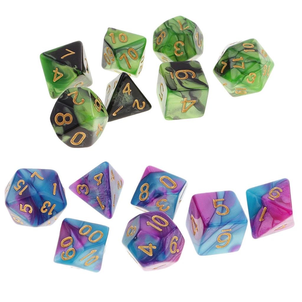 Набор/14 шт. 16 мм многогранные Кубики Игрушки D20 D12 D10 D8 D6 D4 для D&D RPG MTG настольная игра Рождественский подарок