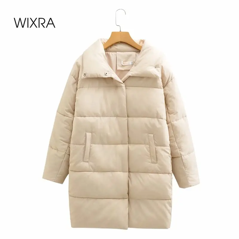 Женская однотонная парка Wixra теплая верхняя одежда в Корейском стиле