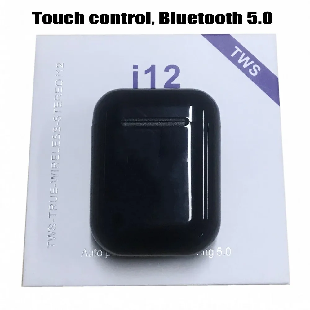

i12 tws Bluetooth Earphone Wireless earphones Touch control Earbuds 3D Surround Sound for iPhone Android Phone Pk i10 tws i20tws