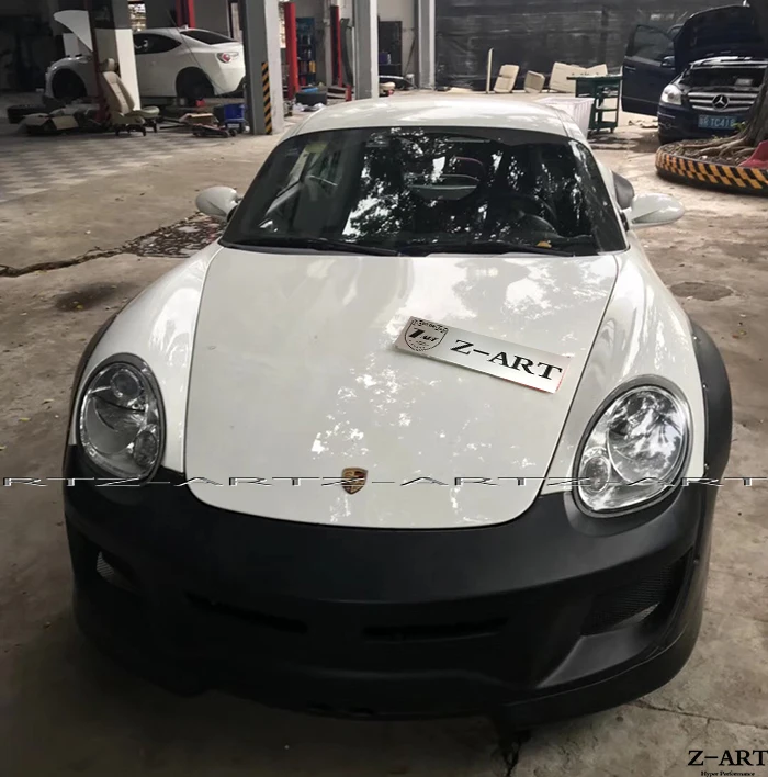 2005-2011 Z-ART для Porsche Boxster Cayman Rocket body kit для RB body kit для Porsche 987 CF передняя крышка багажника+ Широкий комплект кузова