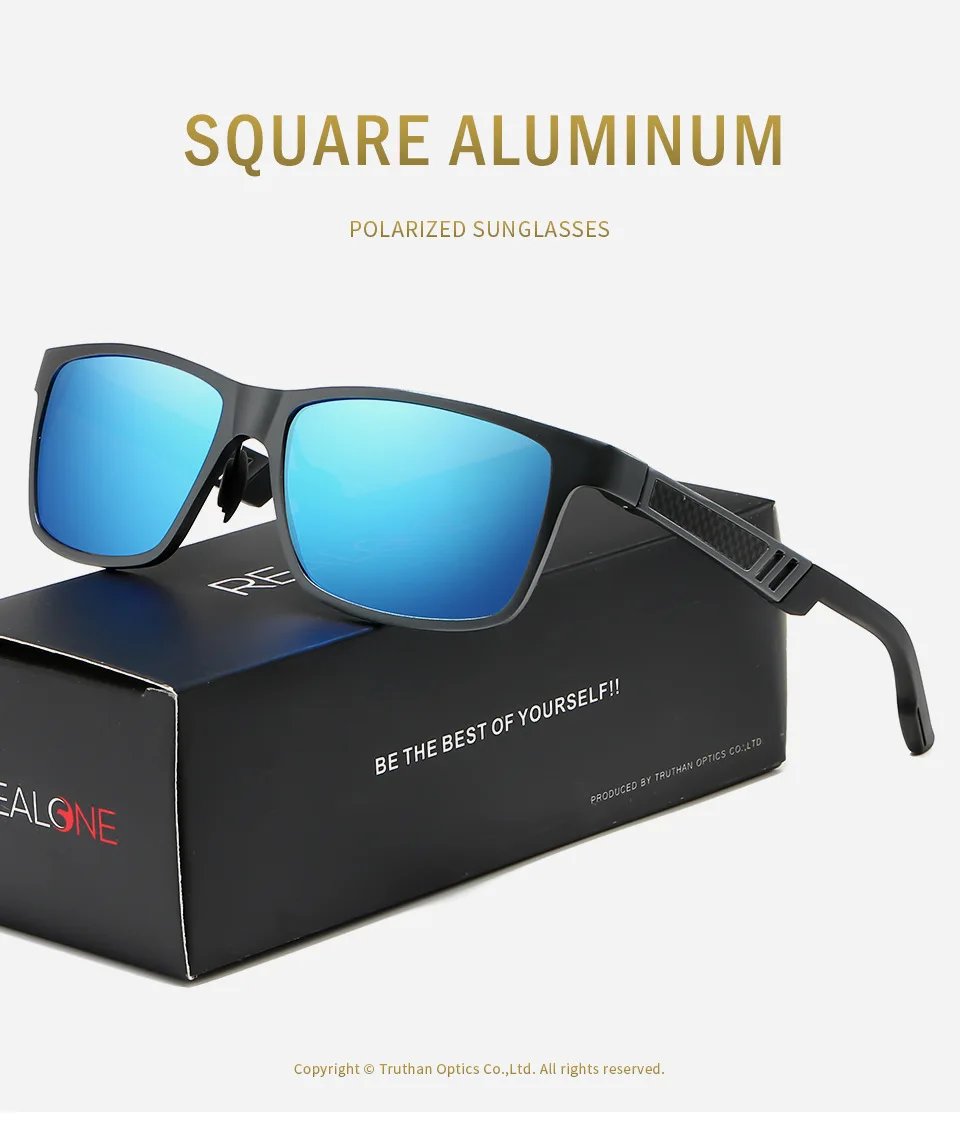 REALONE алюминиевые квадратные поляризованные солнцезащитные очки Gafas De Sol De Los Hombres мужские очки UV400 для мужчин стиль жизни солнцезащитные очки 5540