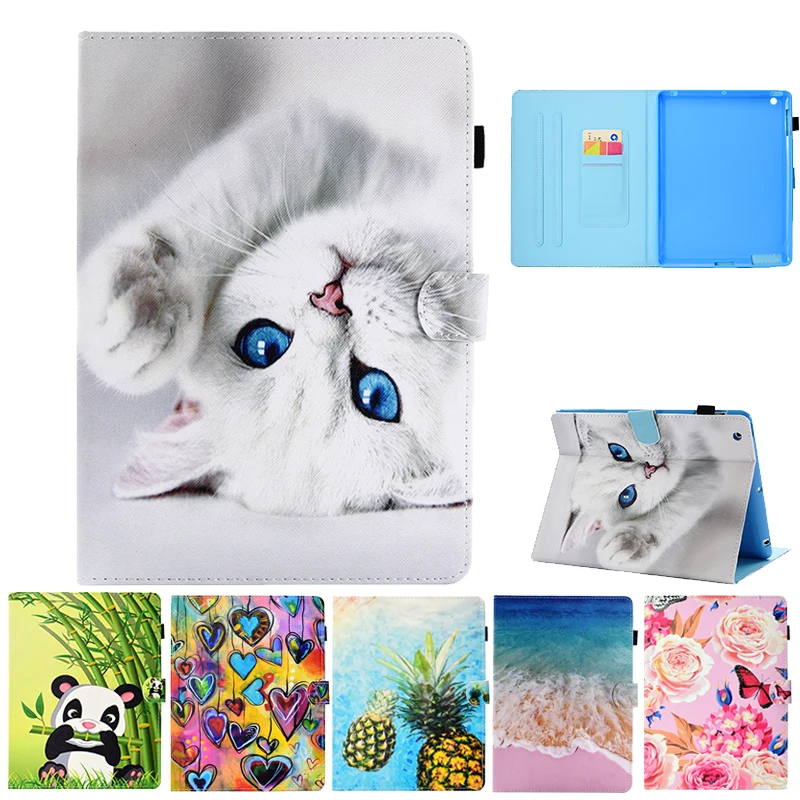 Животное панда из мультфильма Coque для iPad Pro 9,7 чехол из искусственной кожи Милая открытка слот мягкая подставка флип-чехол Funda для iPad Pro 9,7 крышка
