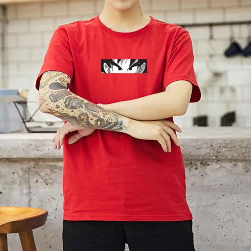 

100% Cotton Cartoon dragon ball print women summer t shirt short sleeve plus size slim 2019 funny white anime oversized clothes