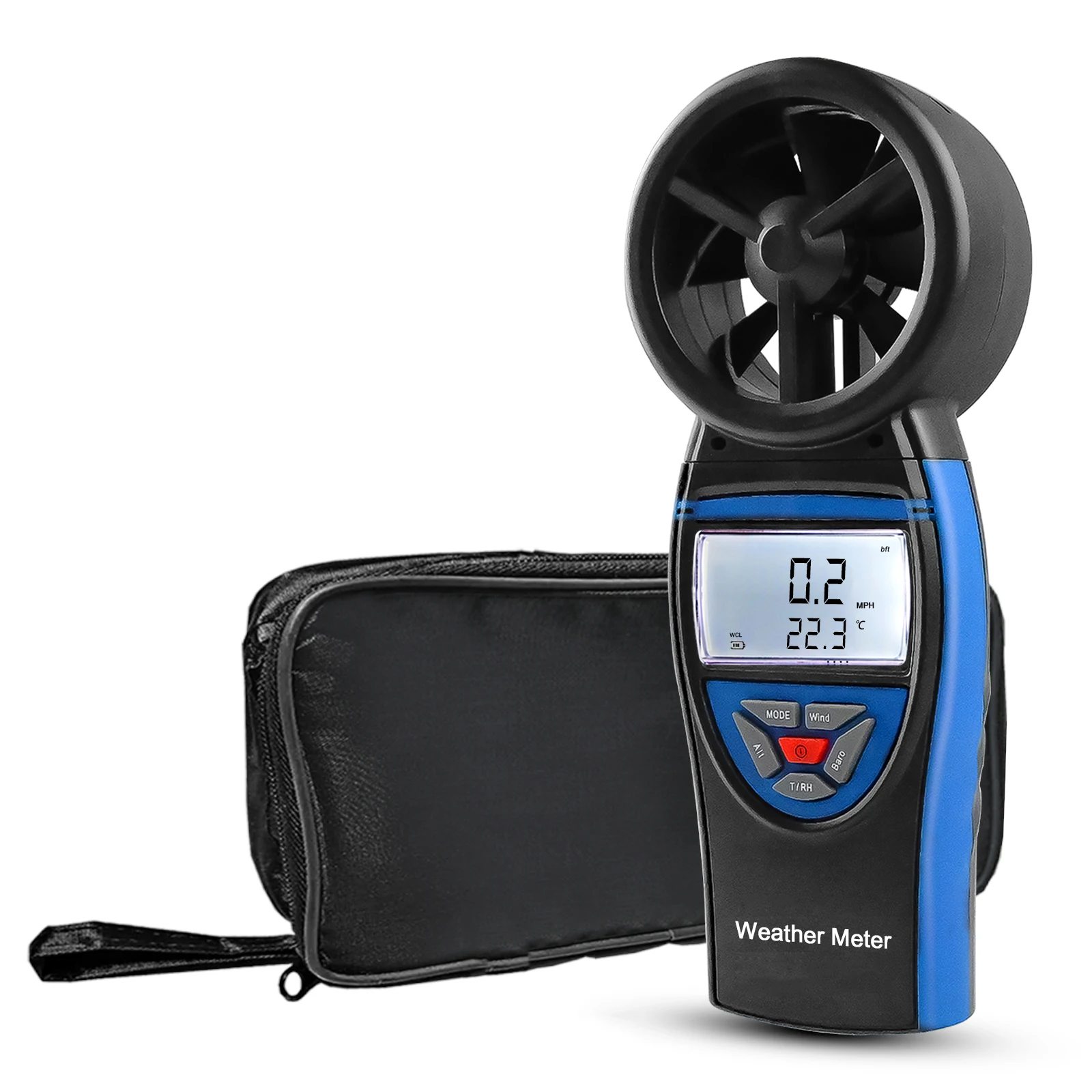 

BTMETER BT-8805-WM Digital Anemometer Gauge Meter Air Flow Velocity Measure Temperature,Humidity,Altitude for HVAC CFM Climbing