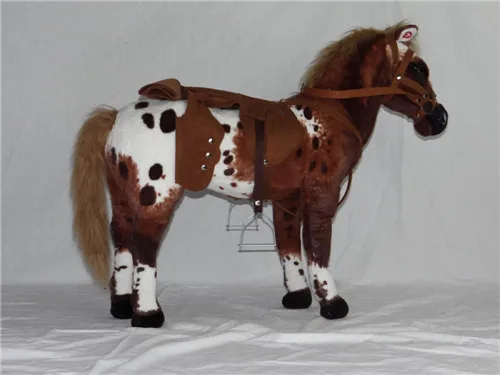 Fancytrader 82cm Giant Simulation Stuffed War Horse 32'' Big Plush Animal Horse Toy Great Kids Gift Photograph Prop 3 Colors (10)