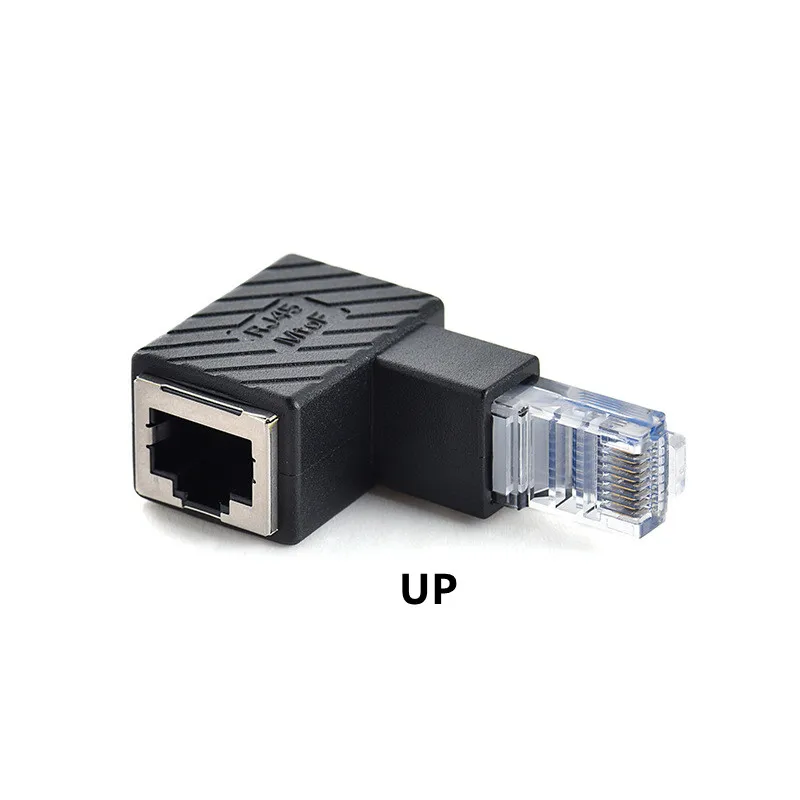 Right Angle RJ45 Male to Female Cat5/6 Ethernet LAN Extension Adapter - 90/180/270 Degree Description Image.This Product Can Be Found With The Tag Names Ethernet 90 angle adapter, Ethernet 90 degree adapter, Right angle ethernet adapter, Rj45 adapter 90 degree angle