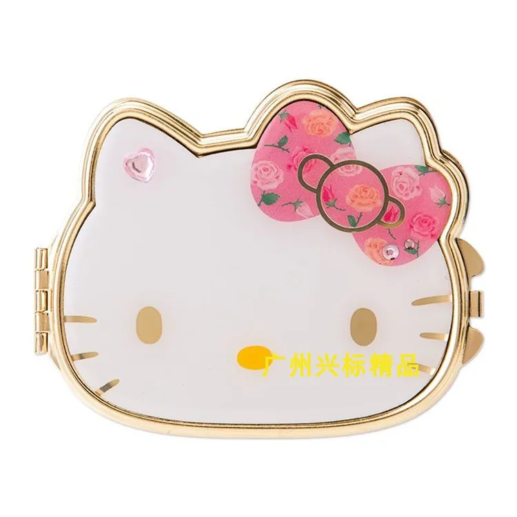 HelloKitty My Melody Cinnamoroll pompomprin, зеркало для макияжа, милое двухстороннее зеркало с мультипликационным принтом, портативное зеркало для макияжа, подарок для девочки