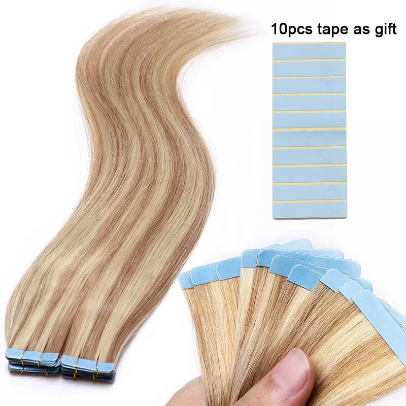 SEGO12"-24" 2.5g/pc 20/40Pcs Skin Weft Human Hair Straight Tape In Human Hair Extension Non-Remy Hair Double Sided Tape in Hair