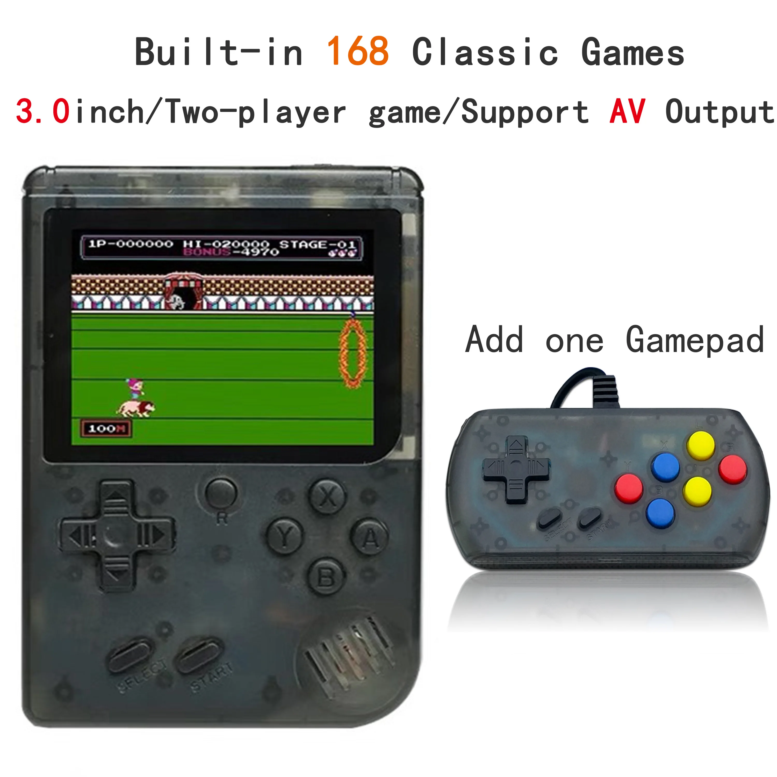 

2019 New Retro Handheld Game Console 3.0 inch Built-in 168 Games Two Player Portable Video Game 8 Bit Console Mini Game Console