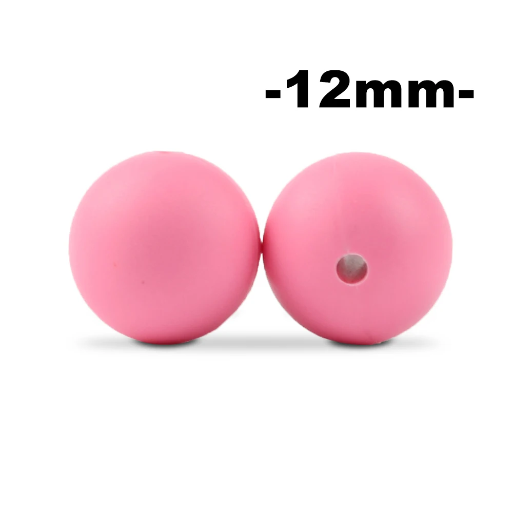 sakura LOFCA, 12 мм, 100 шт., силиконовые бусины для прорезывания зубов, Прорезыватель для зубов, ожерелье для кормления ребенка, соска, зажим для ухода за полостью рта, не содержит бисфенола, пищевой, цветной - Цвет: sakura