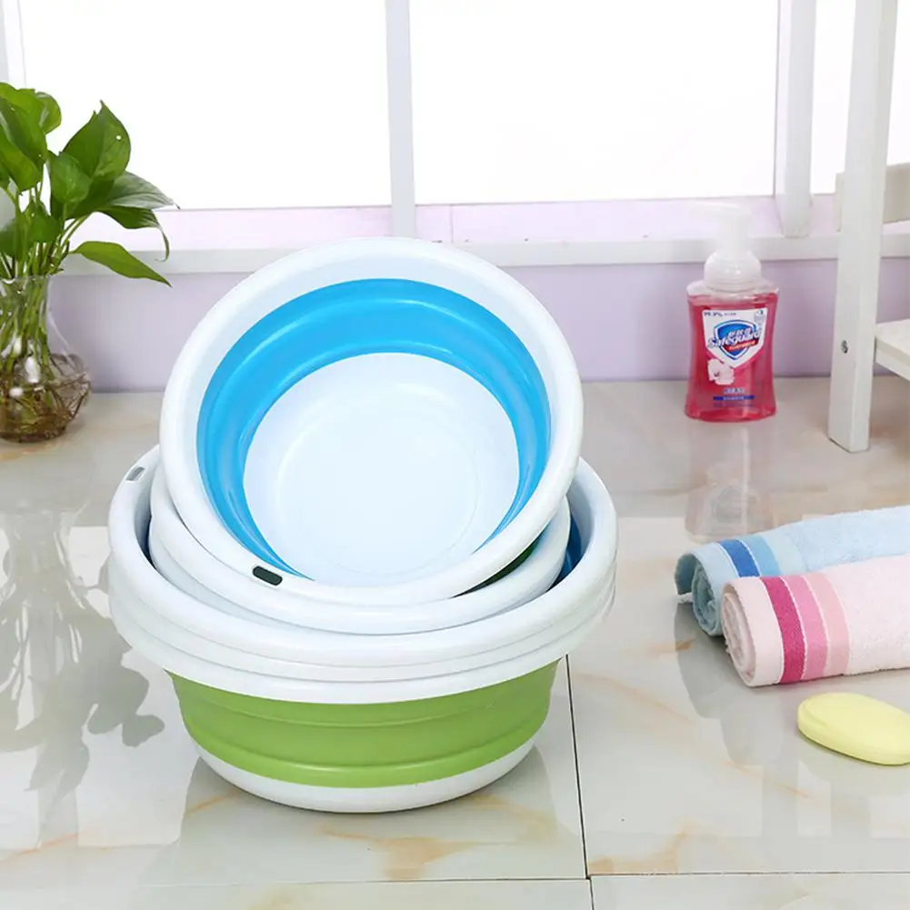 

TPFOCUS Portable Folding Bucket Foldable Basin Tourism Lightweight Multi-purpose Round High Capacity Household Cleaning Tools