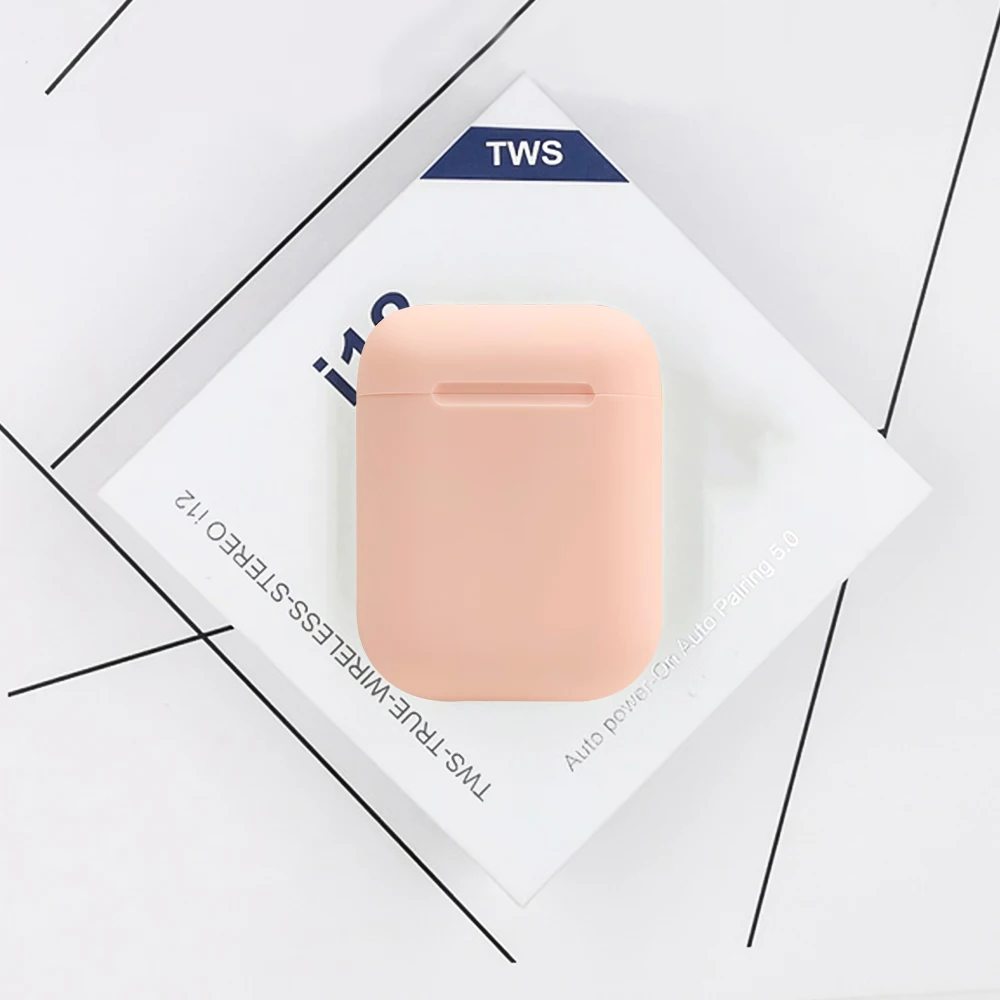 Оригинальные матовые наушники i12 tws, беспроводные наушники Bluetooth 5,0, сенсорная спортивная Гарнитура, стерео бизнес наушники для всех смартфонов - Цвет: i12 E Pink