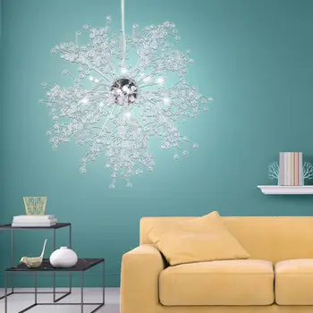

AC 220V 8LED Crystal Tree Hanging Ceiling Lamp Light for Hotel Living Room Hall White Lighting