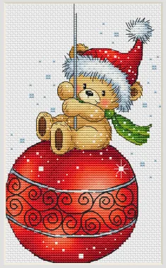 

HH Gold Collection Counted Cross Stitch Kit Cross stitch RS cotton with cross stitch Teddy flying a kite Christmas Bear