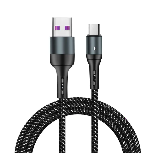 Smart Power Off USB Cable 18W Fast Charging Type C Data Wire Auto Power-off Protection Cord With LED For Micro For Typec-c cable