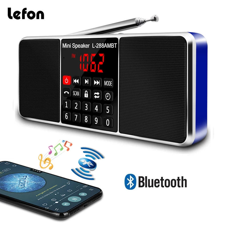 Lefon Портативный AM FM Радио стерео приемник Bluetooth беспроводной динамик поддержка TF SD карта USB диск AUX MP3 LED дисплей Handsfree|Радиоприёмники| | АлиЭкспресс