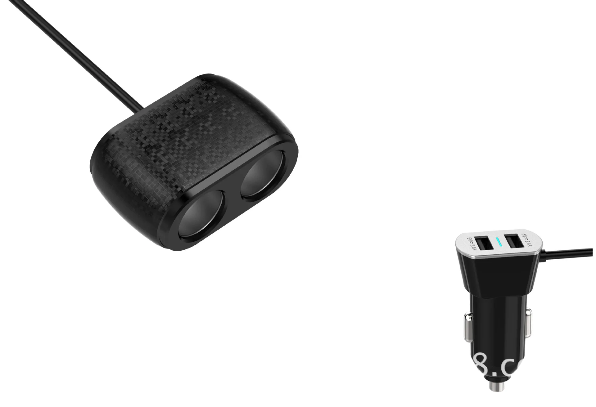 Двойное автомобильное зарядное устройство USB, OnePlus 2 прикуриватель, 4.8A большое зарядное устройство для мобильного телефона, быстрая зарядка интеллектуальная зарядка