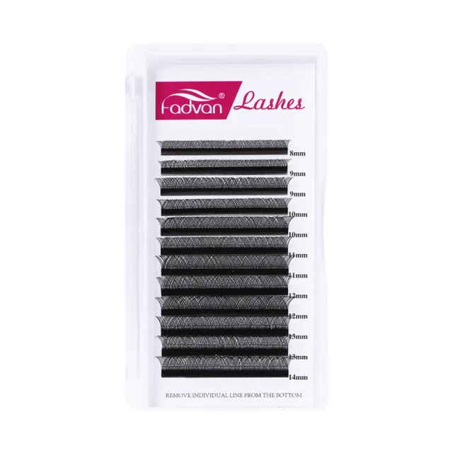Fadvan Y Shape Eyelashes Extension YY Fake Eyelash Building Mesh Soft Faux Mink YY/VV Lashes Extension Split Tip Makeup Supplies 1 Case Black color