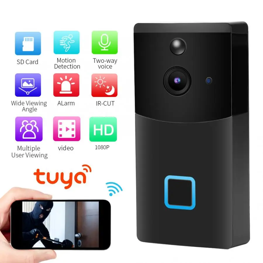 1080P HD WiFi ночной вид двухсторонний интерьют PIR видео дверной звонок для Tuya умный дверной Звонок