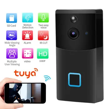

1080P HD WiFi Night View Two-way Intercome PIR Video Door Bell for Tuya smart doorbell