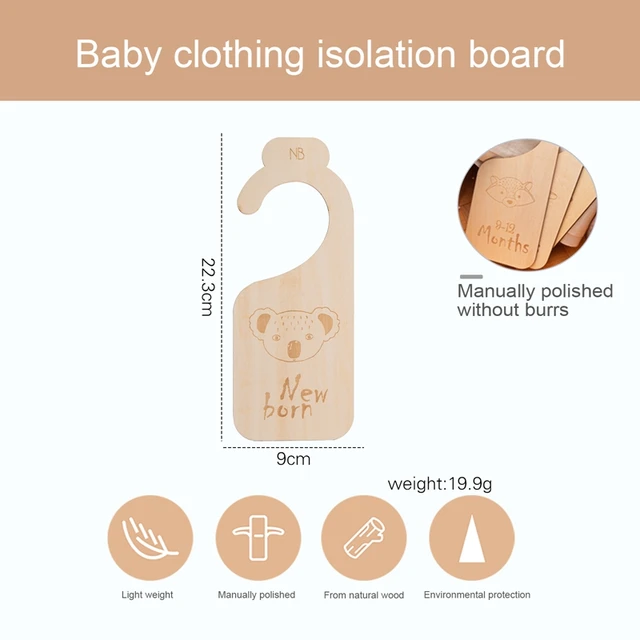 11Pc recién nacido suministros de bebé armario separadores de madera hito vivero armario ropa organizadores guardarropa de bebé divisores nuevo regalo de mamá 4
