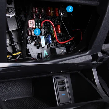 

NEW-Dual QC 3.0 USB Charger Socket 12 to 24V Input Voltage Fast Charging Car Charger Adapter for GOLF