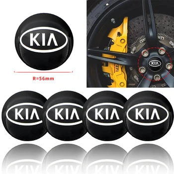 

Nstar 4pcs black 56mm black Car Wheel Center Badge Emblem Sticker For KIA K2 K3 K5 Sorento Sportage R Rio Soul cap car styling