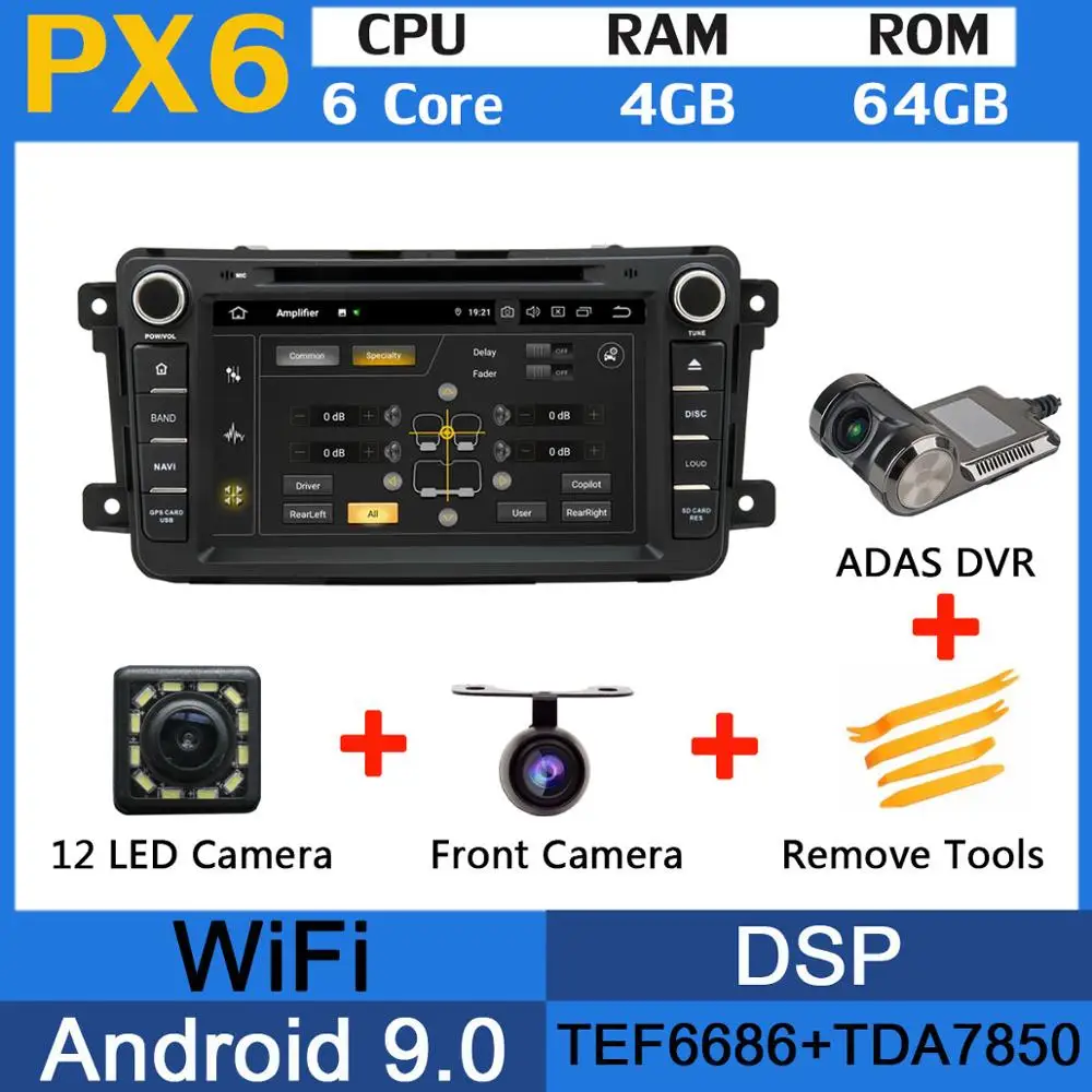 5 USB PX6/восьмиядерный Android 9,0 автомобильный DVD для Mazda CX-9 CX9 CX 9 2010 2011 2012 2013 автомобильный радио gps DSP Android авто - Цвет: PX6-Adas
